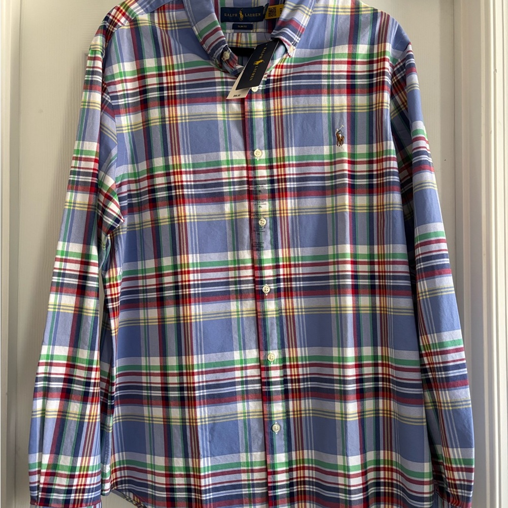 Lauren Ralph Lauren Men's Blue Multicolor Plaid Shirt